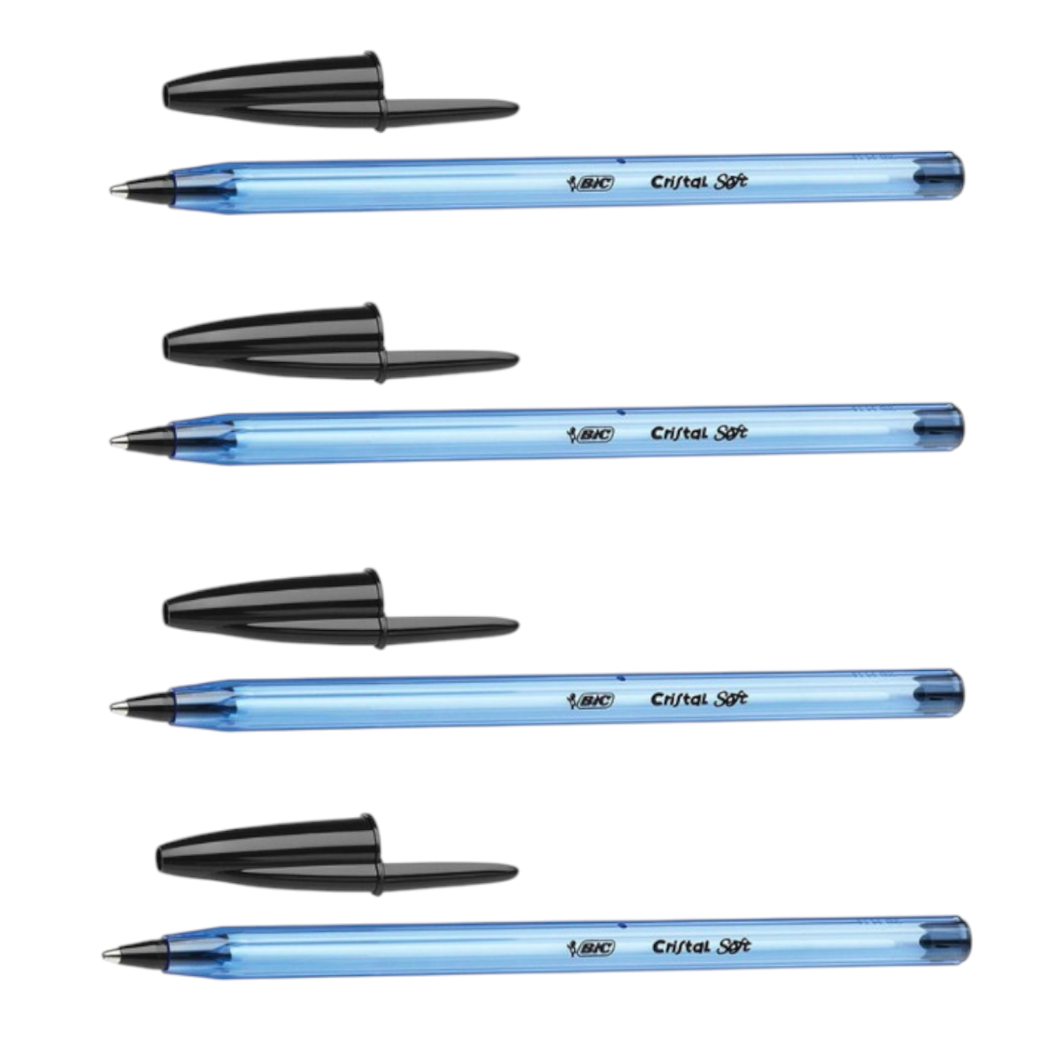 BIC ReVolution Penne A Sfera Ricaricabili – Punta Media 1.0 Mm, Inchiostro Nero, Colore Corpo Blu, Confezione 4 Pezzi