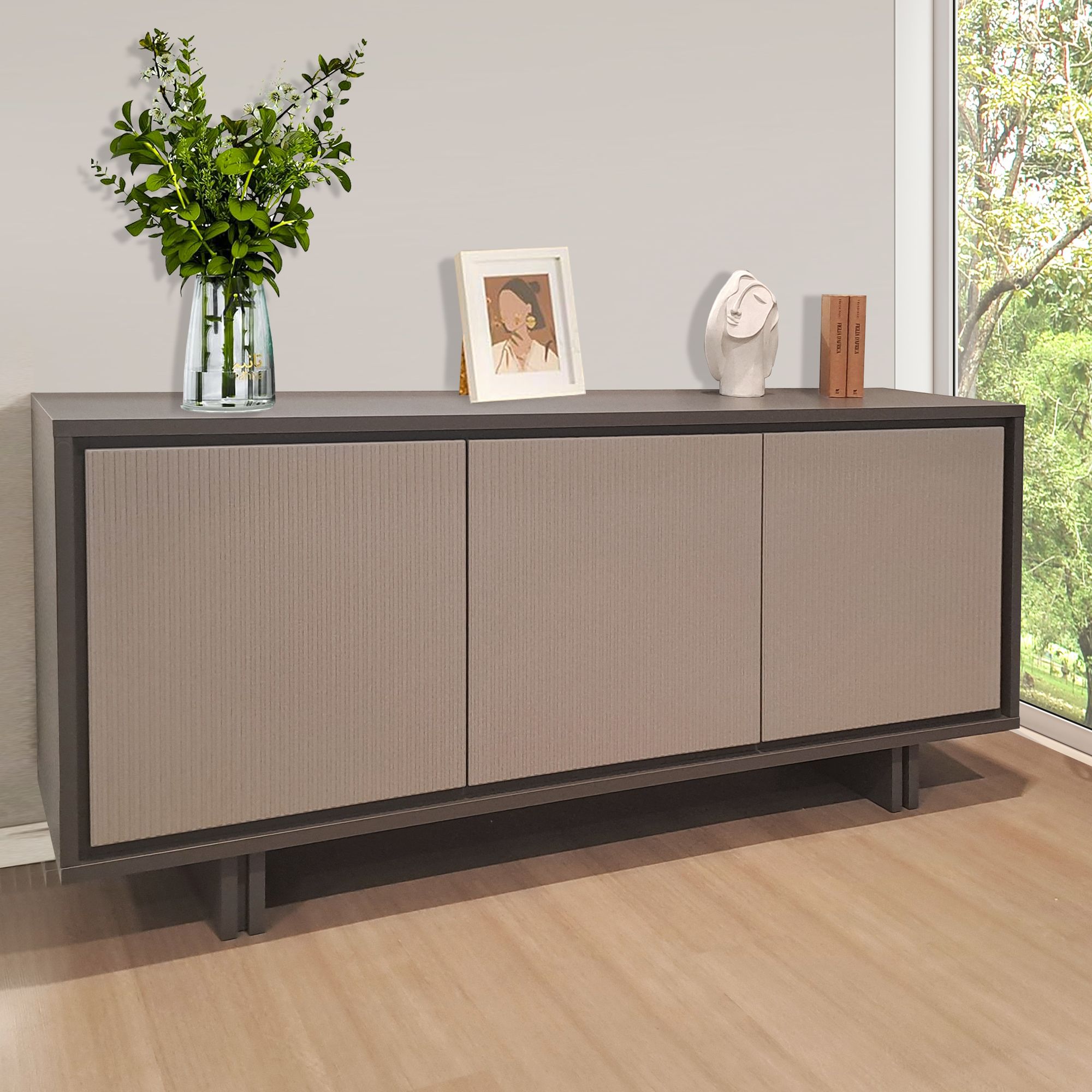 Credenza nero e oro 120 x 39 cm OLATE | Leroy Merlin