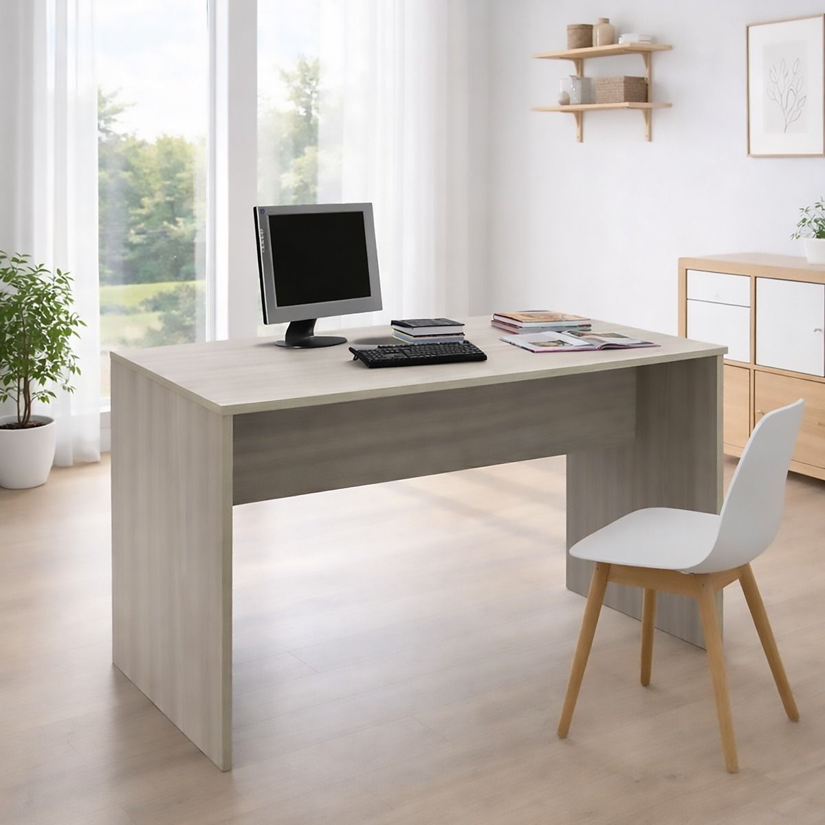 NordicStory Scrivania in legno massello di rovere tavolo da ufficio nordico