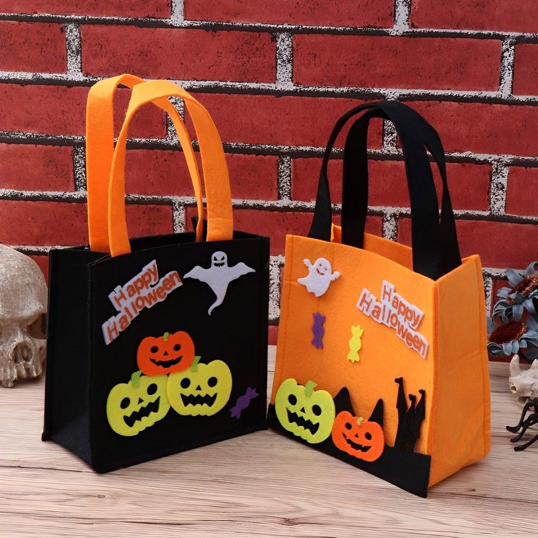 Borsetta Halloween con manici: portatutto pannolenci