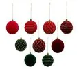 Set di 9 ornamenti per palline di Natale, set di palline di Natale, palline di Natale da appendere con glitter, decorazioni da appendere per feste di Natale