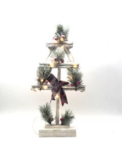 ALBERO C/RAMI BIANCO PIATTO SU BASE C/VISCHIO C/20 LED H 50X25X10CM