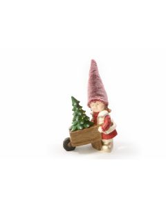 LIVIA C/CARRETTO E ALBERO DI NATALE C/LUCI 37,5X21XH 66CM ASSORTITO
