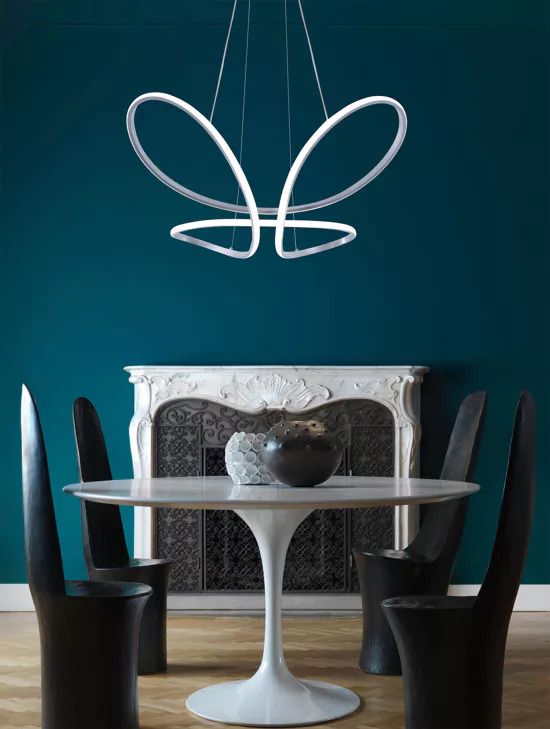SOSPENSIONE A LED FARFALLA ARGENTO 67X61.5 H. 120CM - 45W 3000~6000K 2450lm