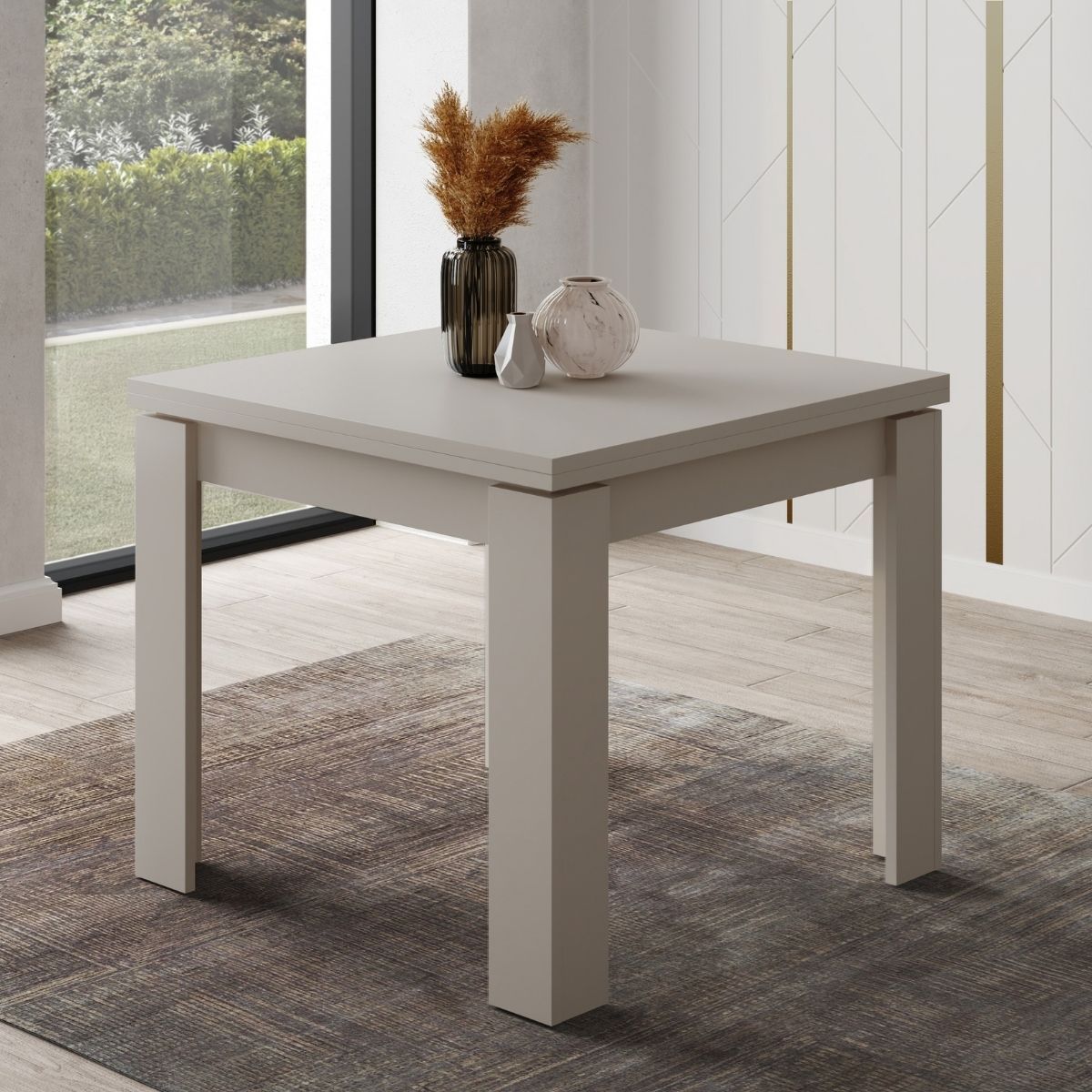 TAVOLO A LIBRO MOD. ULRICH CM 90X90 CACHEMIRE