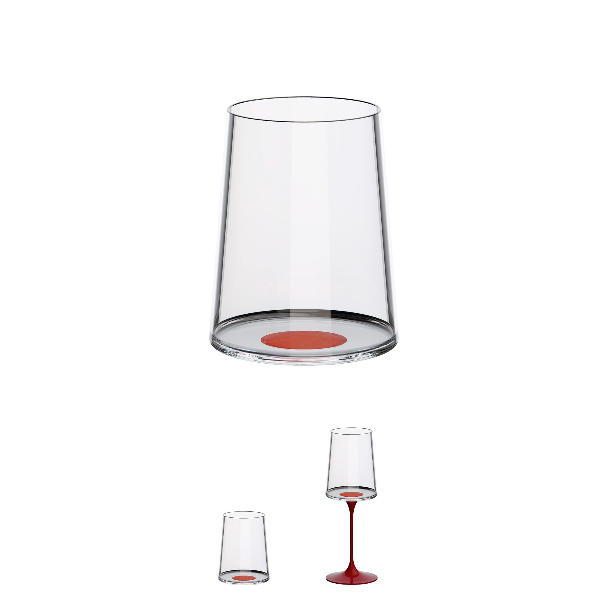 LINEA SPLITGLASS - SET 2 BICCHIERI PER VINO BIANCO 28CL CON INSERTO ROSSO
