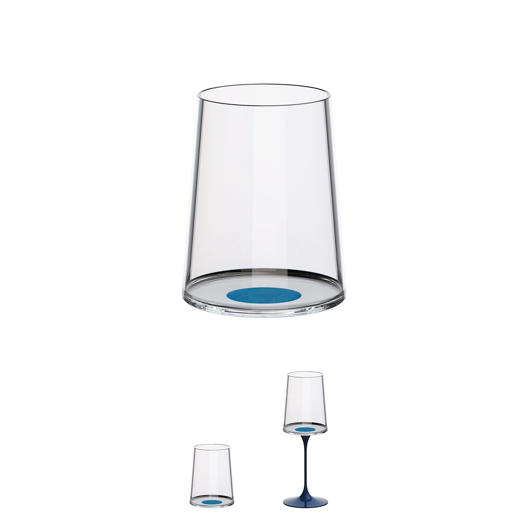 LINEA SPLITGLASS - SET 2 BICCHIERI PER VINO BIANCO 28CL CON INSERTO BLU
