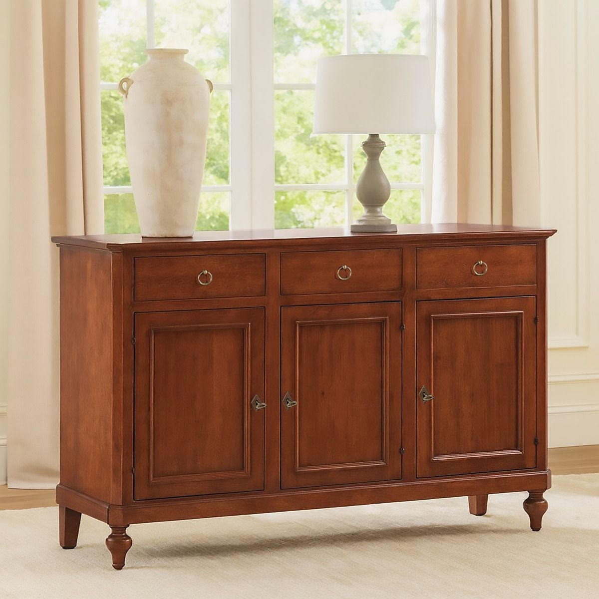 CREDENZA IN LEGNO MASSELLO CM 160X50 H. 102 TINTA NOCE
