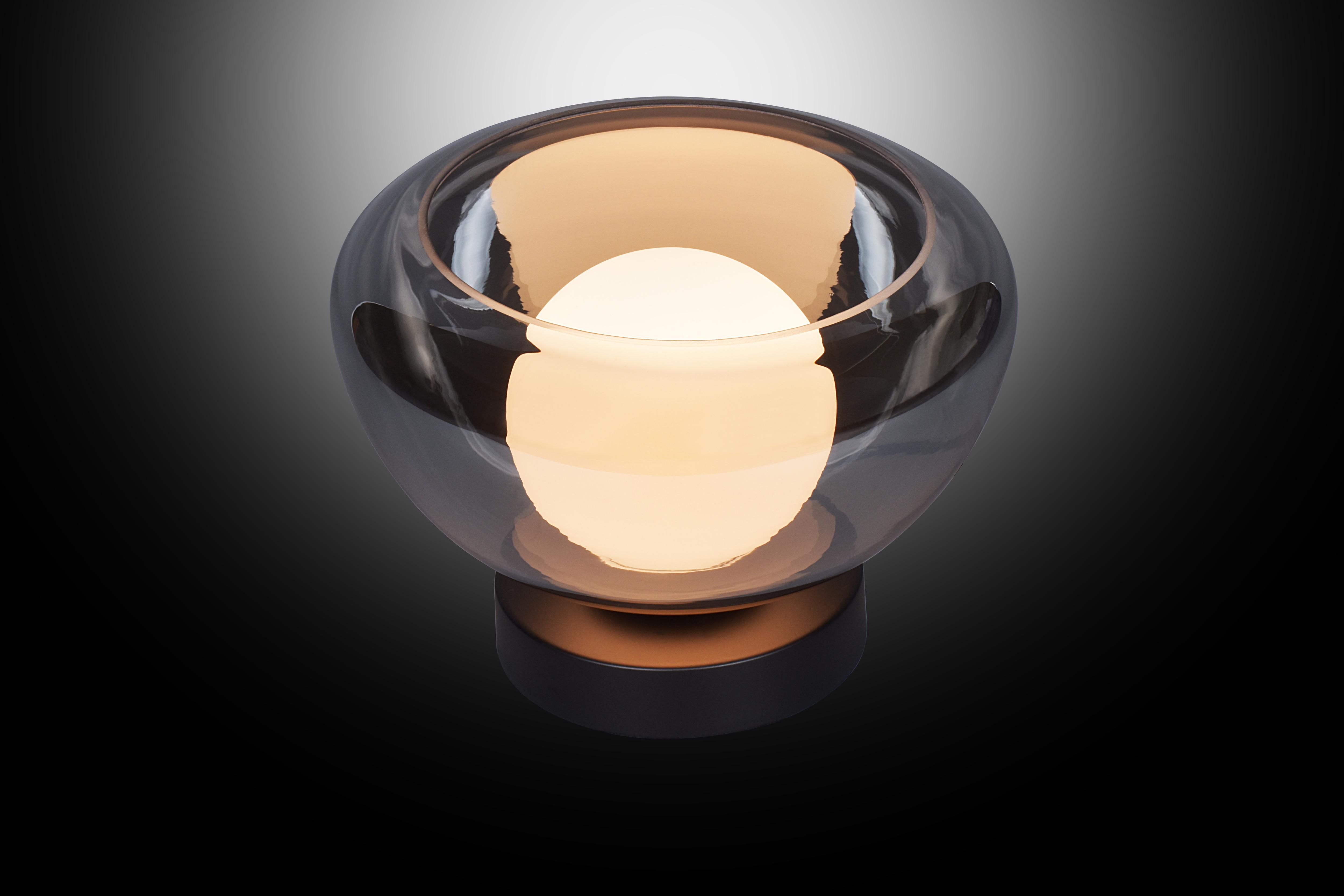 LAMPADA DA TAVOLA MARINA NERO/FUME' 24.5X17CM - 1XG9 MAX 12W
