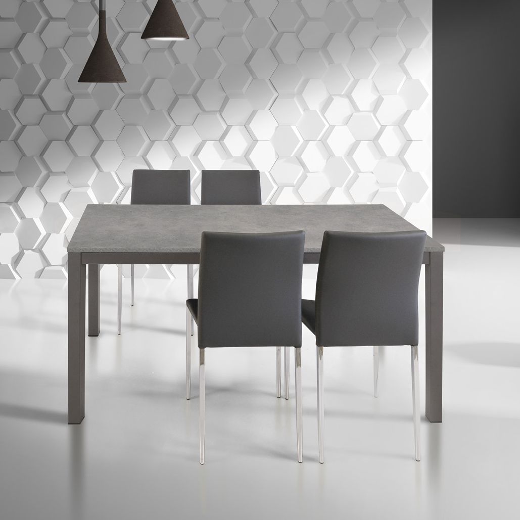 TAVOLO ALLUNGABILE CM 120X80 ANTRACITE E CEMENTO