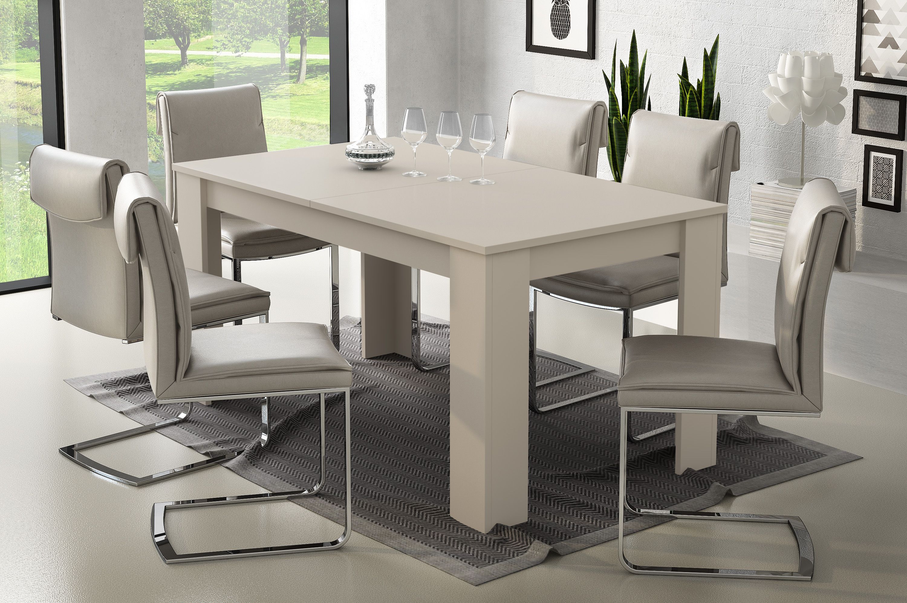 TAVOLO ALLUNGABILE MOD. ULRICH III CM 140X88 CACHEMIRE