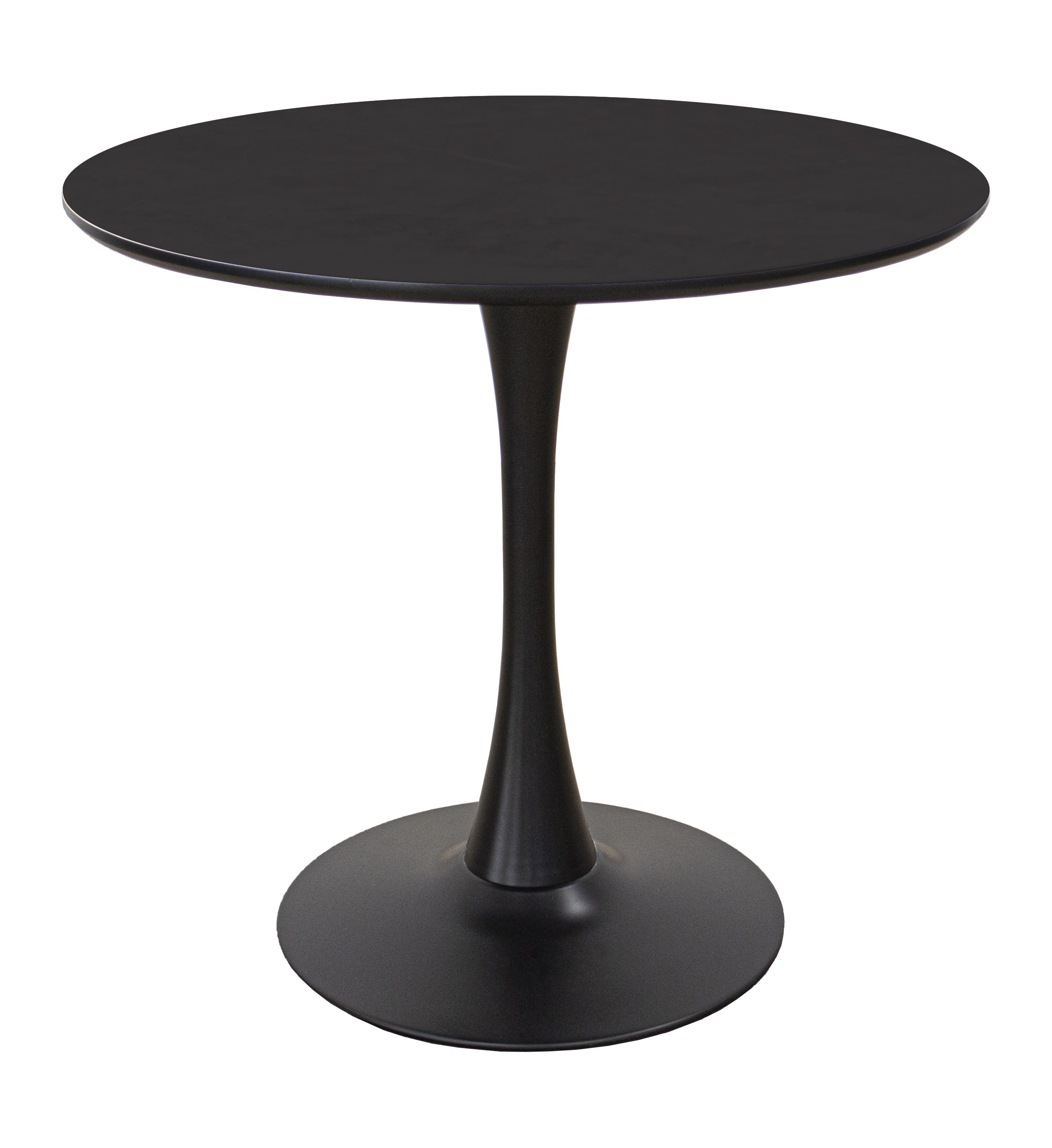 TAVOLO ROTONDO MOD. PAUL DIAM. CM 80 IN METALLO E MDF NERO OPACO