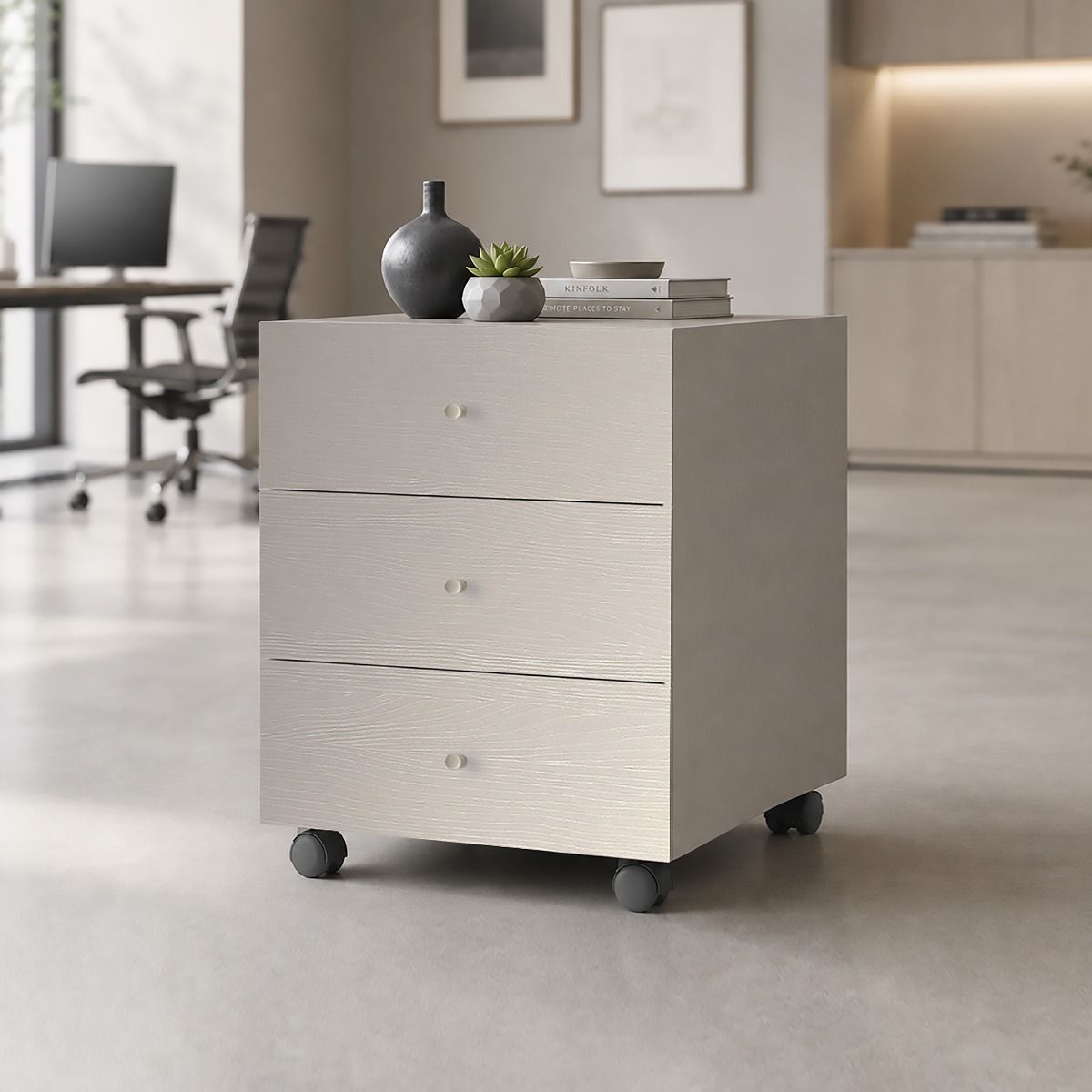 CASSETTIERA IN LAMINATO CM 40.1X52.5 H. 59.6 OLMO
