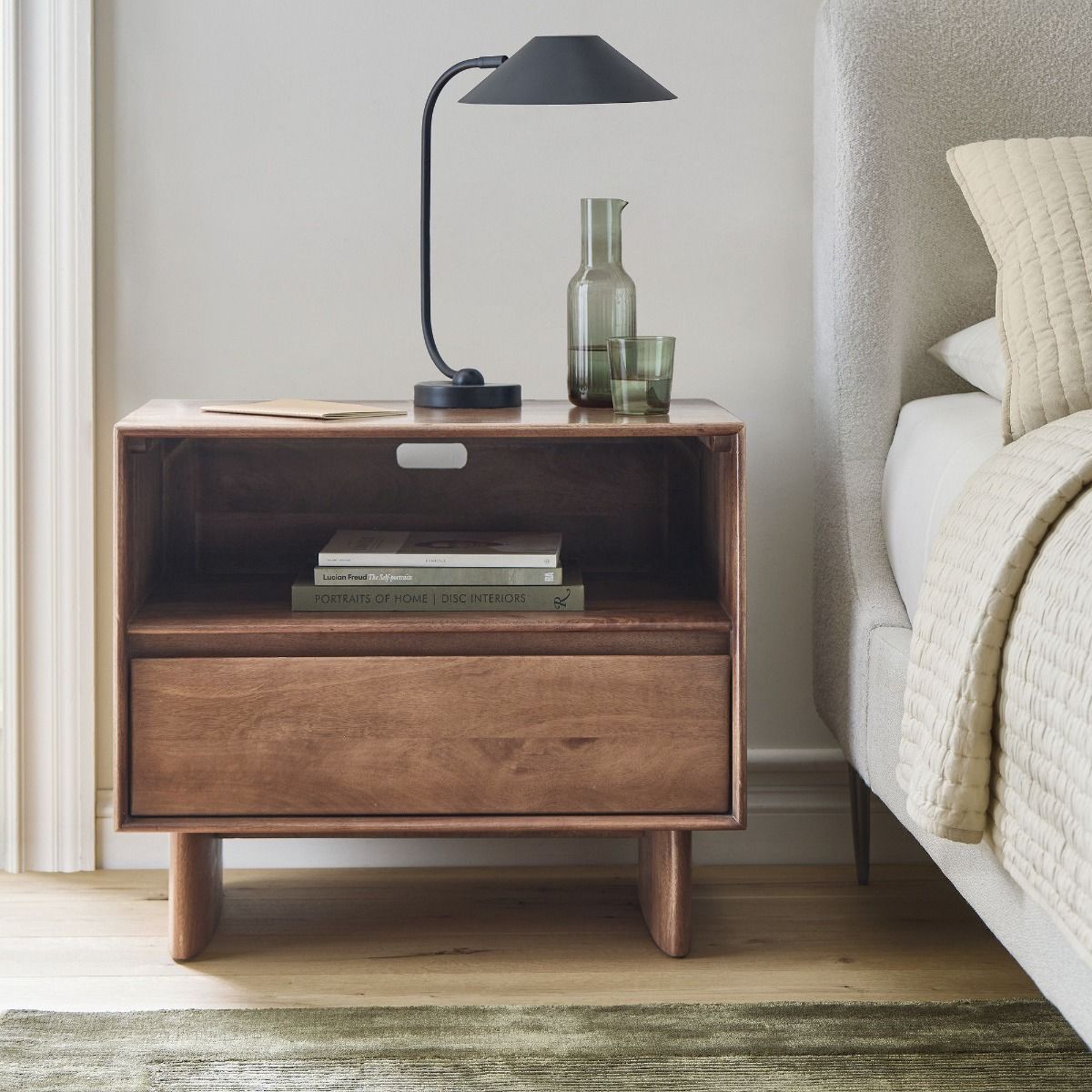 COMODINO MOD. SON CM 60X40 H. 55 IN LEGNO DI MANGO