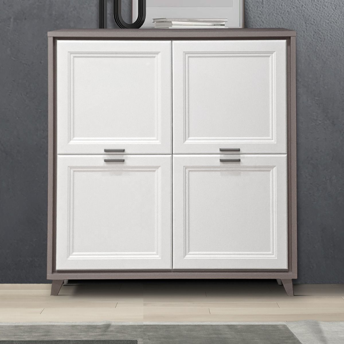 MOBILE MOD. FOSTER CM 129X45 H.139 TORTORA E BIANCO FRASSINATO 