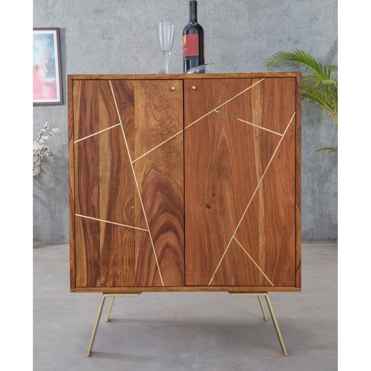MOBILE BAR MOD. SDO-09 IN LEGNO DI SHEESHAM TINTA STONE