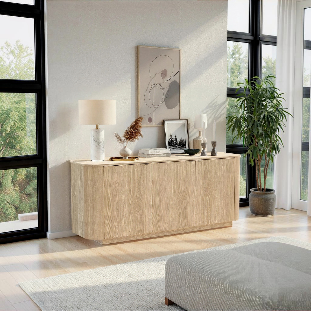 CREDENZA MOD. ADRIATICO CM 180X42 H.75 ROVERE LINDBERG 