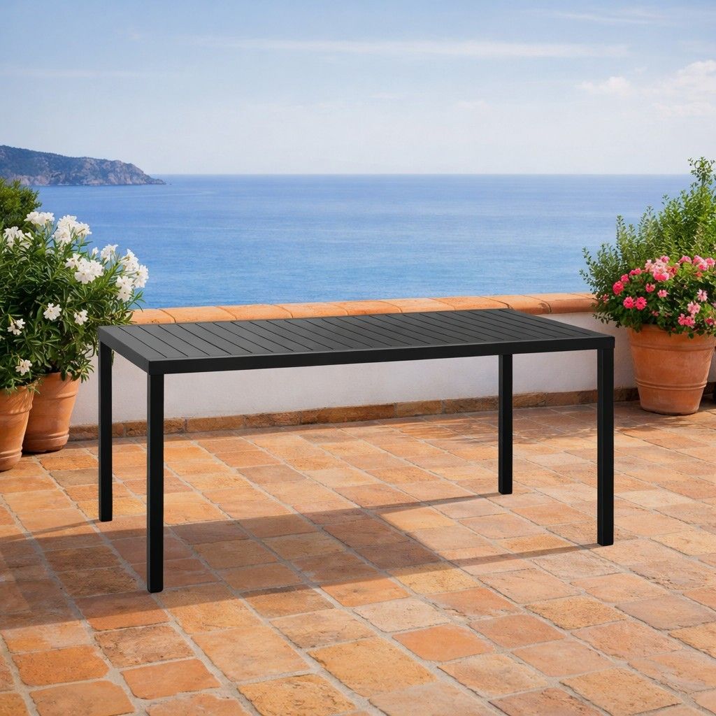 NARDI OUTDOOR - TAVOLO FISSO CUBE CM 140X80 ALLUMINIO ANTRACITE
