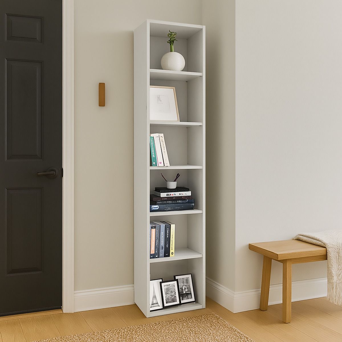LIBRERIA MOD. FLAT CM 57X32 H. 247 BIANCO FRASSINATO 