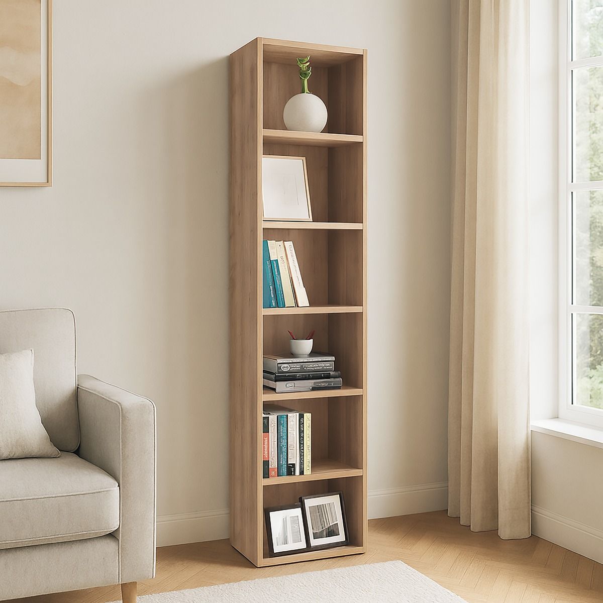 LIBRERIA MOD. FLAT CM 57X32 H. 247 NOCE