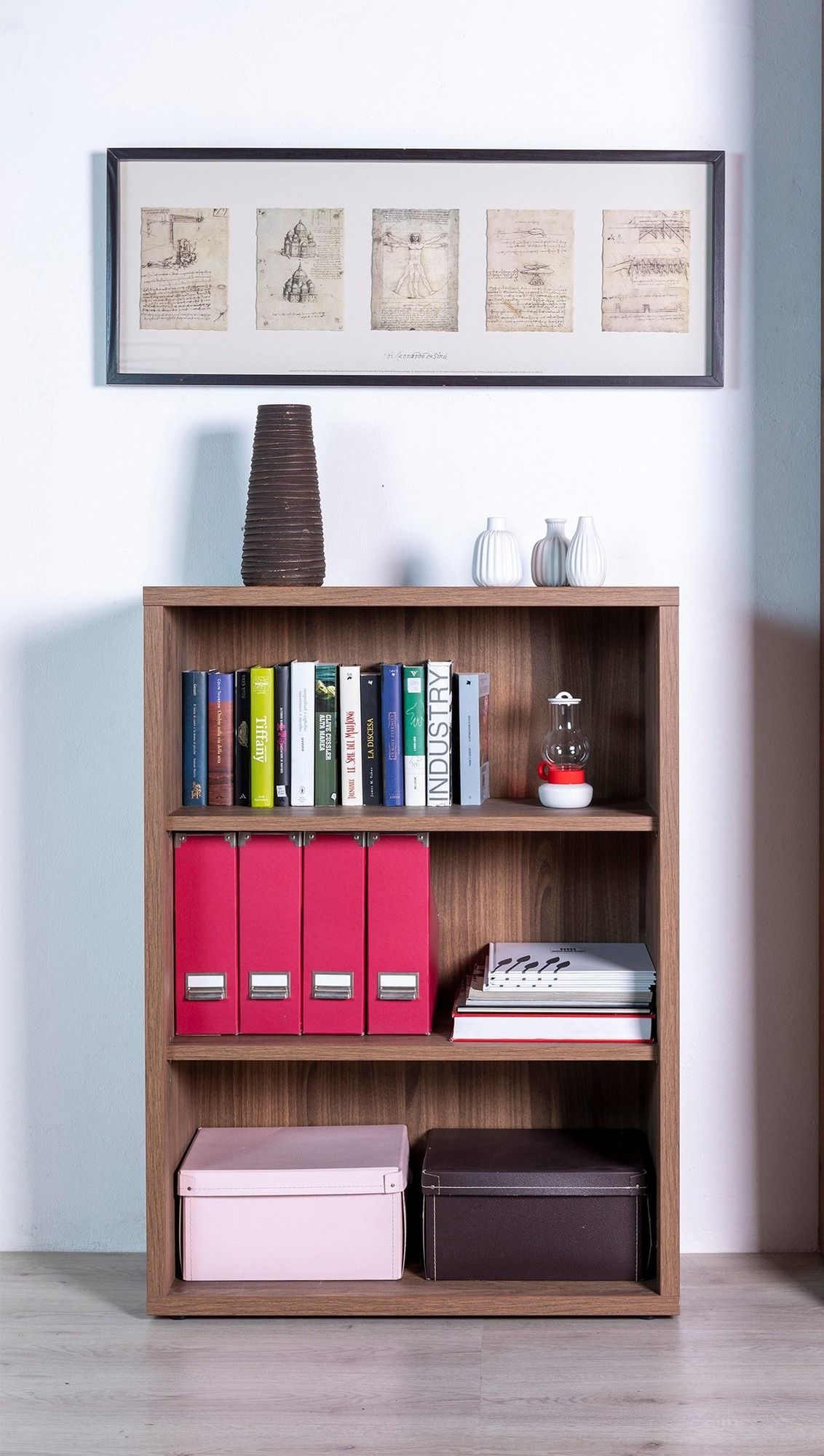 LIBRERIA MOD. DA VINCI CM 81.6X35.7 H. 112.3 NOCE BRERA