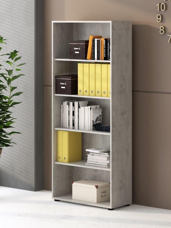 LIBRERIA MOD. OMEGA II CM 78.5X33.6 H. 188 CEMENTO