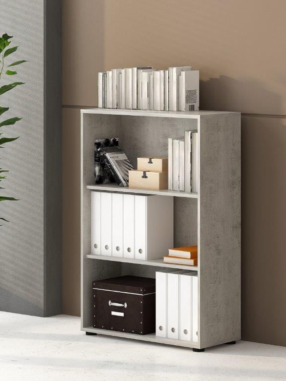 LIBRERIA MOD. OMEGA II CM 78.5X33.6 H. 118 CEMENTO 
