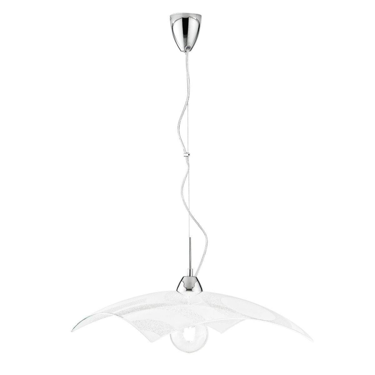 SOSPENSIONE MIRO' BIANCO GRANIGLIATO 45X45 H. 110CM - 1XE27 MAX 60W