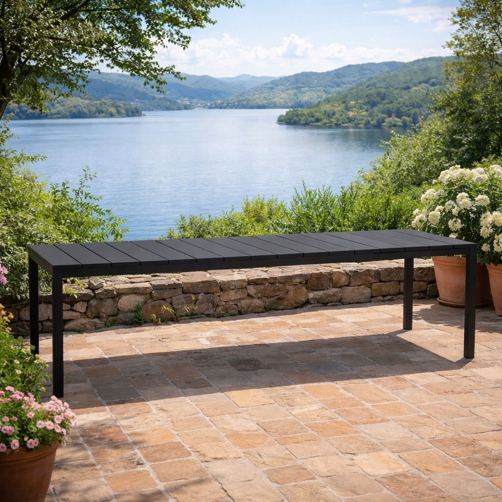 NARDI OUTDOOR - TAVOLO ALLUNGABILE RIO CM 210X100 ANTRACITE