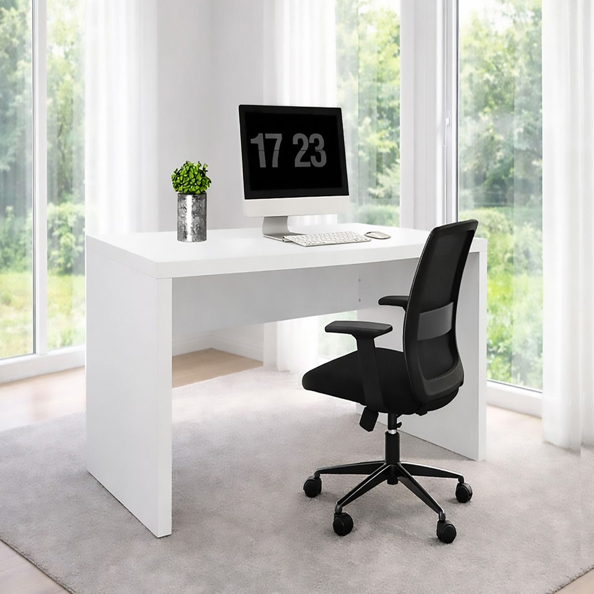 SCRIVANIA CM 123.5X55 H. 76 BIANCO FRASSINATO