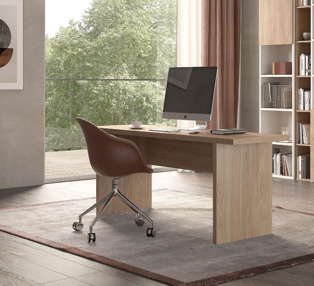 SCRIVANIA CM 151X55 H. 76 LAMINATO NOCE