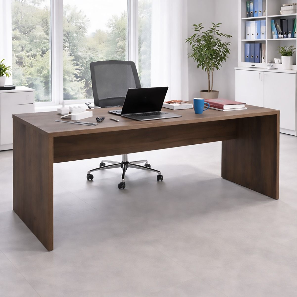 SCRIVANIA MOD. DA VINCI CM 178X68.3 H. 74 NOCE BRERA
