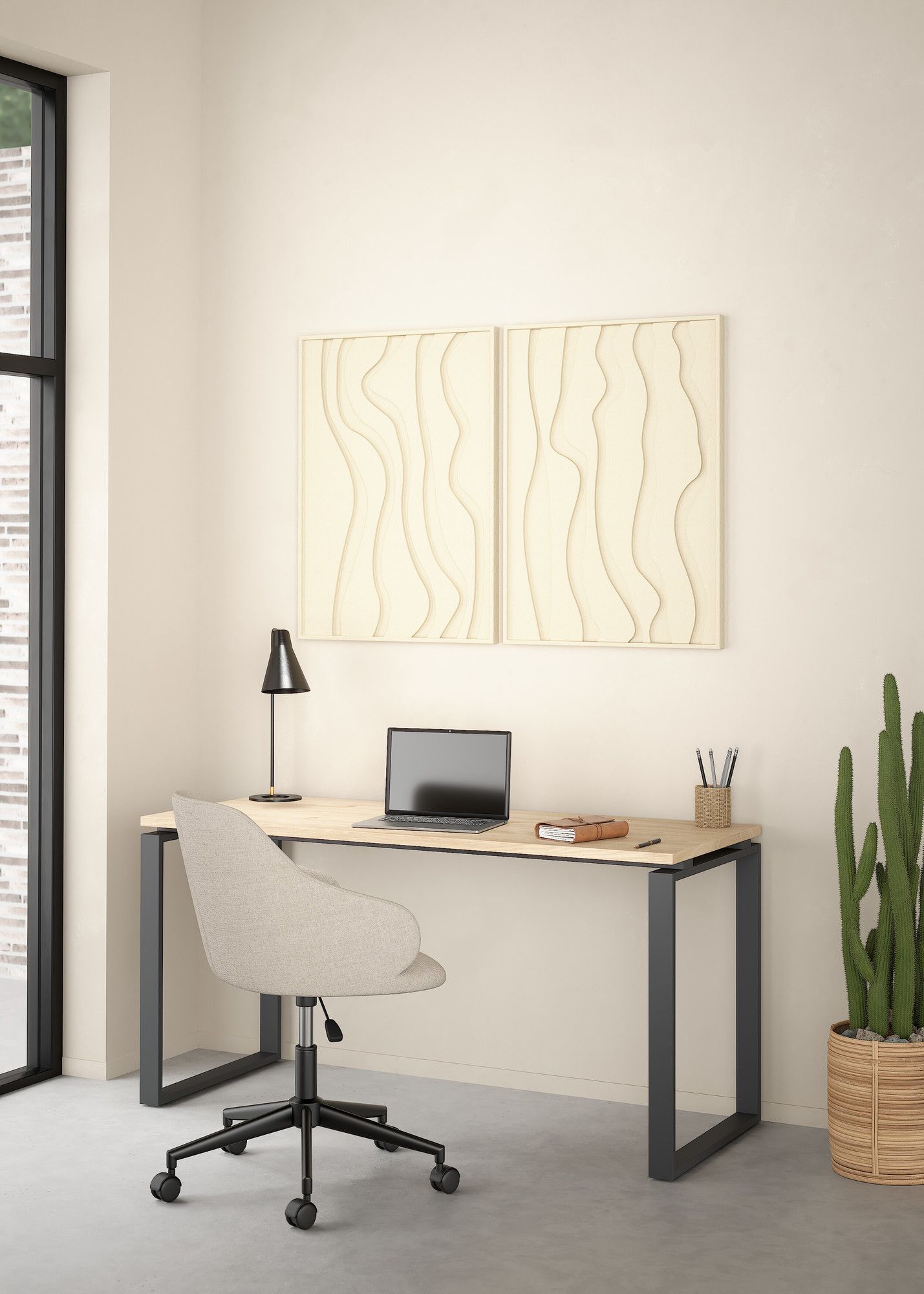SCRIVANIA MOD. SIGN CM 150X60 H. 75.6 JACKSON HICKORY E ANTRACITE
