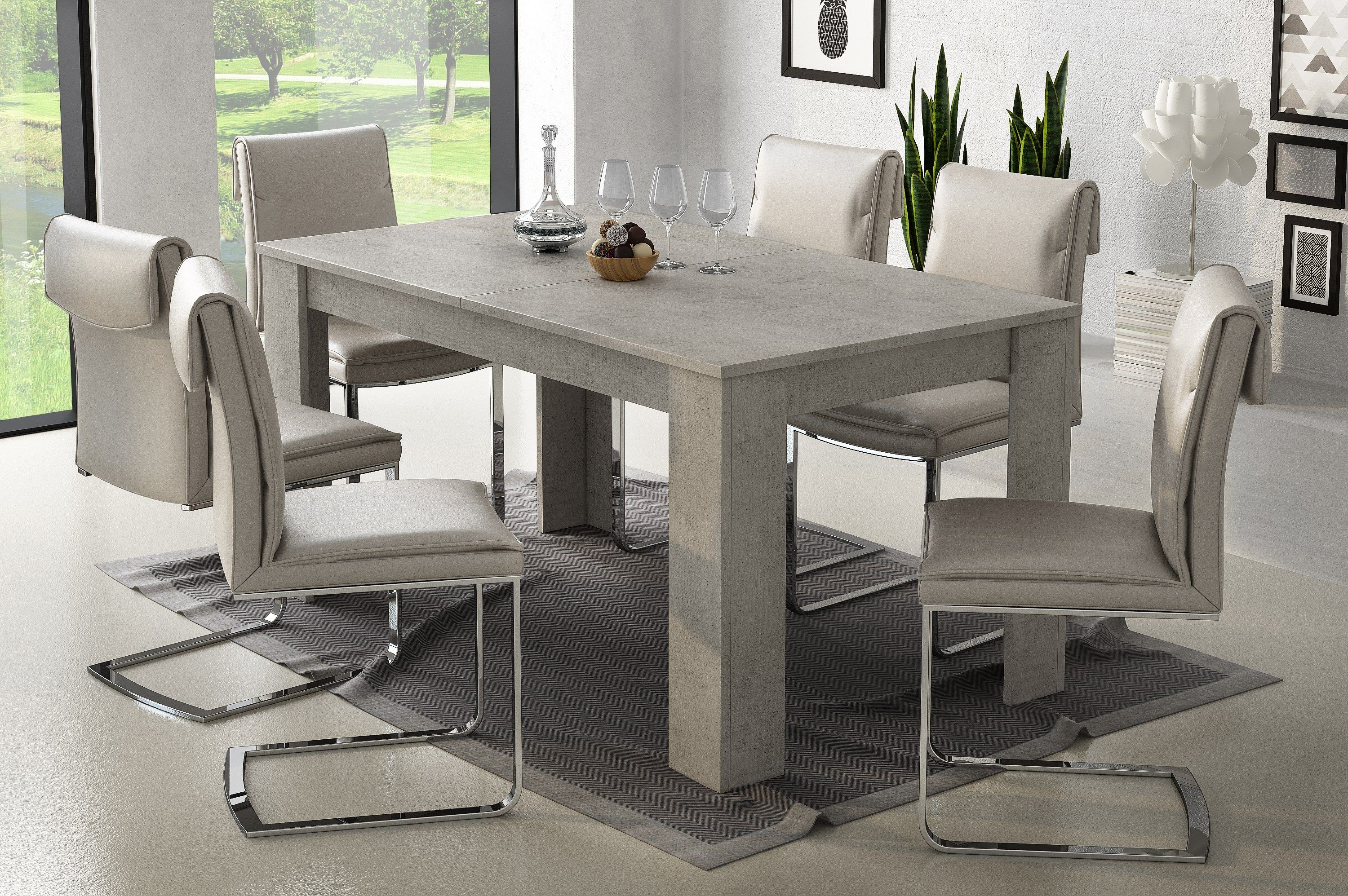 TAVOLO MOD. ULRICH IV ALLUNGABILE CM 160X88 LIGHT BETON