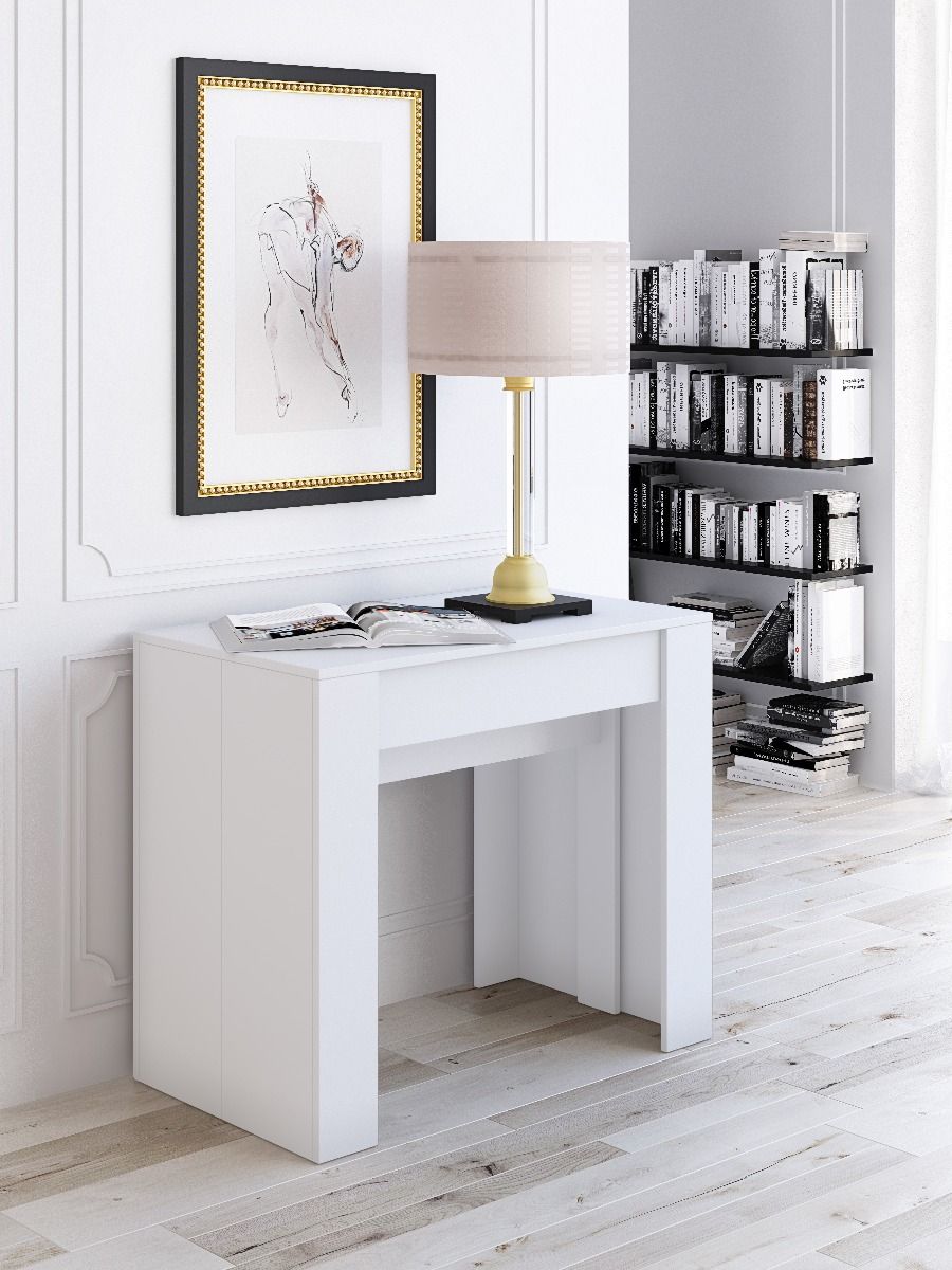 TAVOLO/CONSOLLE MOD. CONSOLA 2 ALL. CM 90X51 H.78 BIANCO