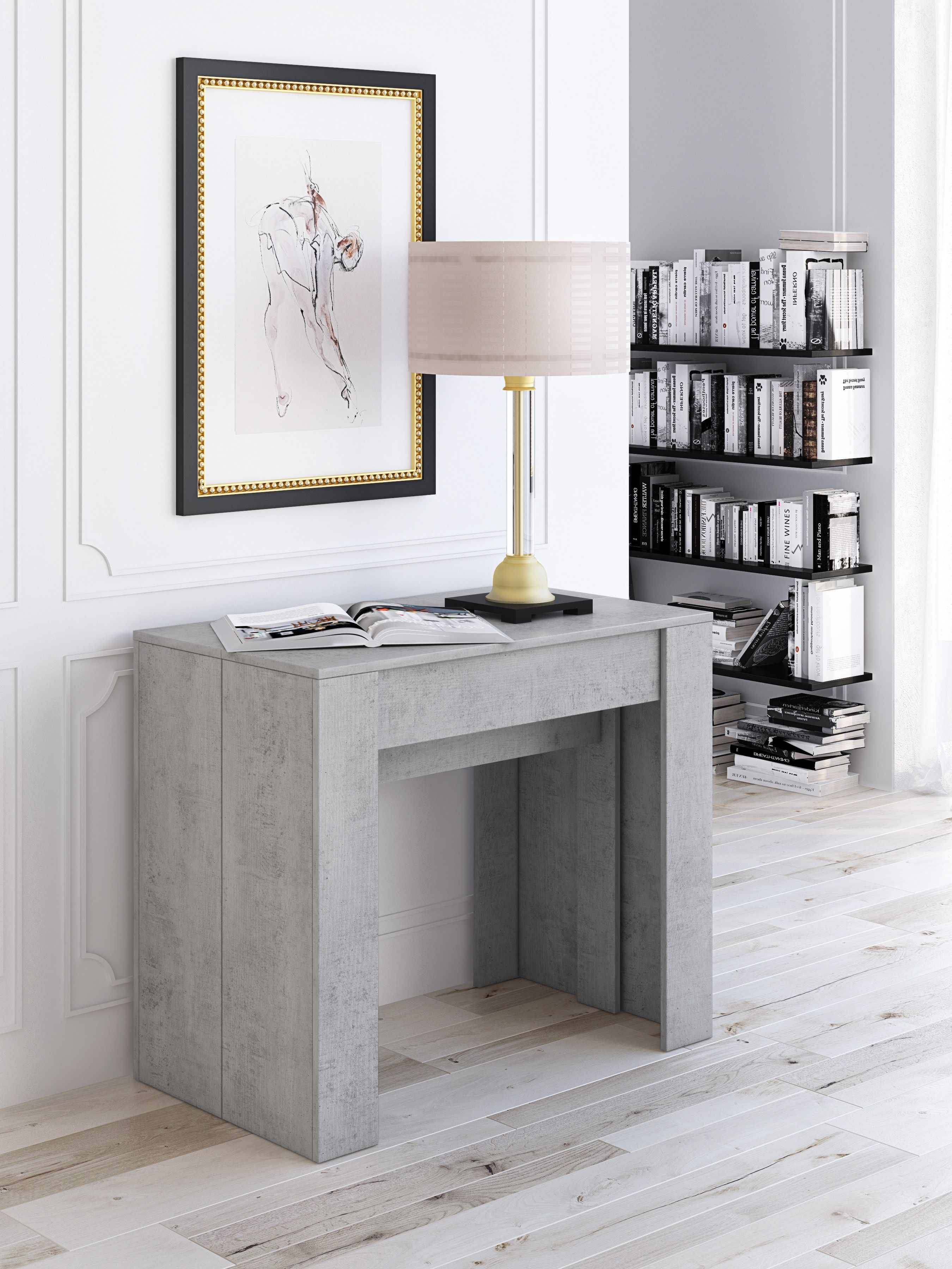 TAVOLO/CONSOLLE MOD. CONSOLA 2 ALL. CM 90X51 H.78 BETON