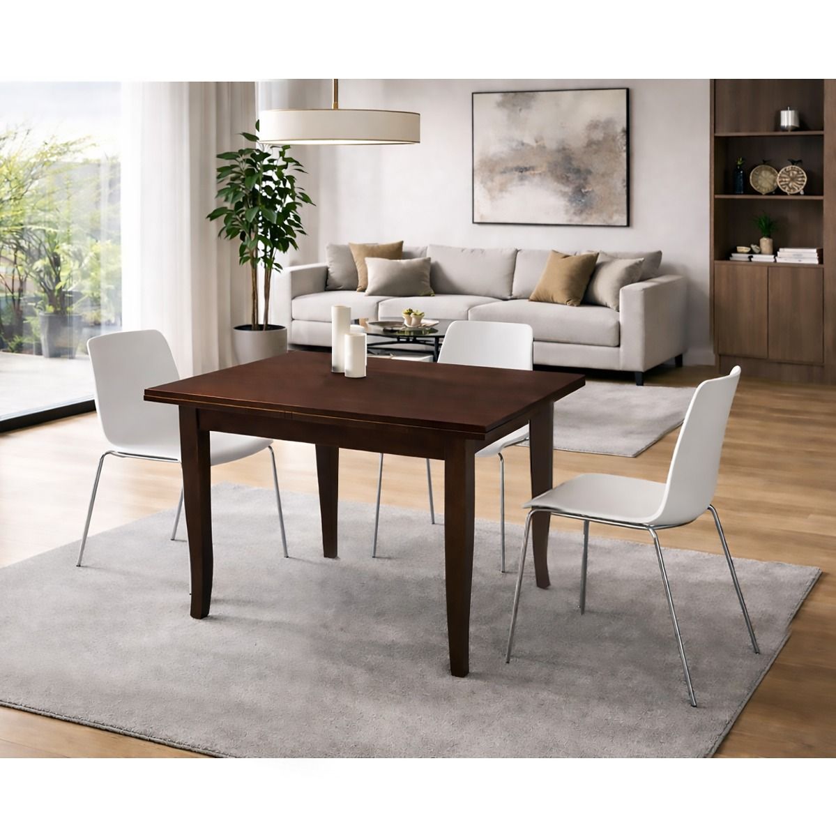 TAVOLO ALLUNGABILE CM 120X80 IN LEGNO TINTA NOCE