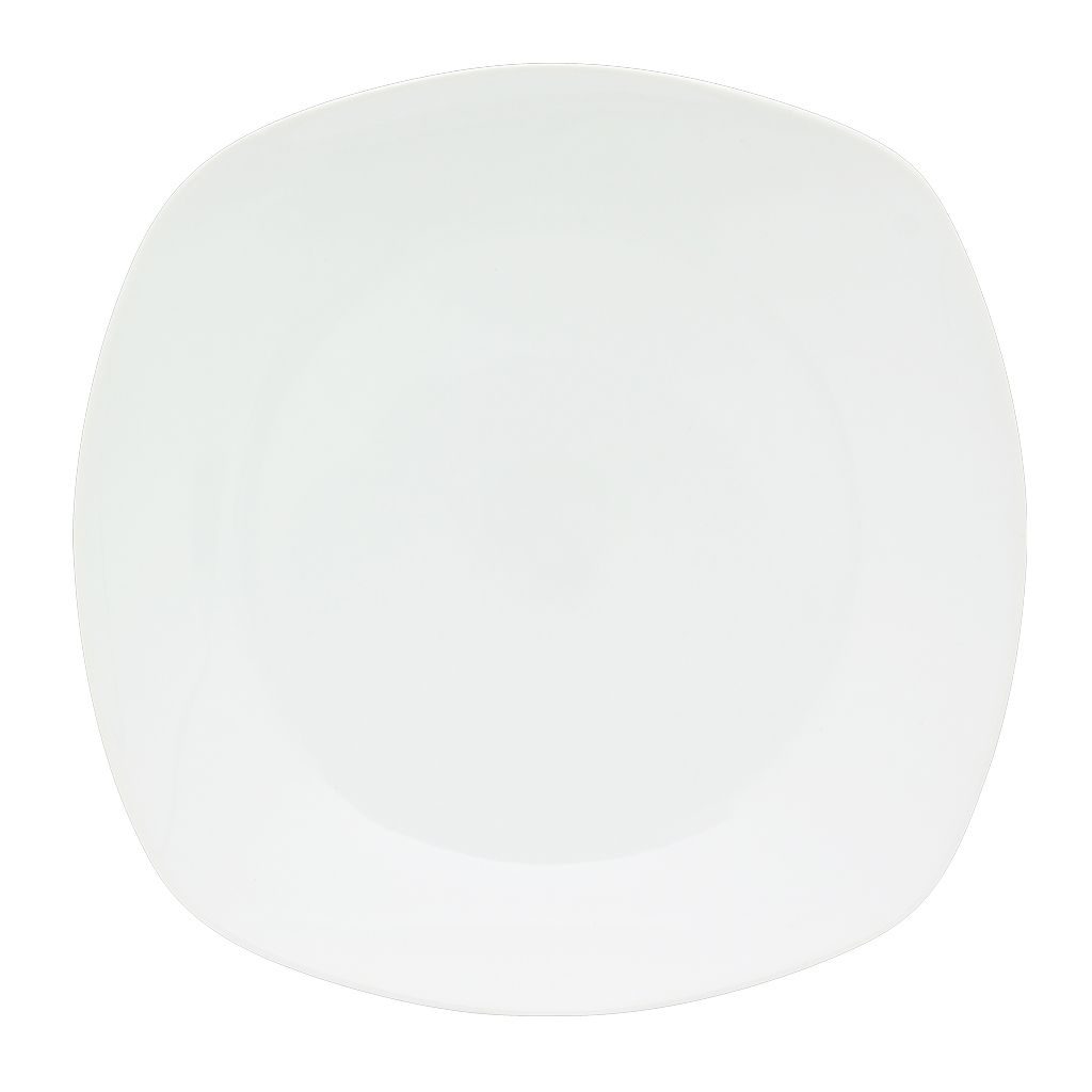 PIATTO DESSERT LINEA QUADRO ZEN IN PORCELLANA BIANCO DIAM. 20CM