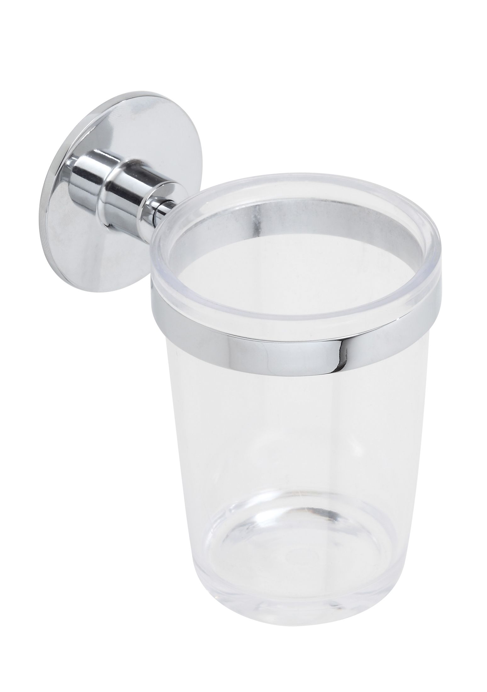 LINEA IDEA - BICCHIERE PORTASPAZZOLINI IN ACCIAIO CROMATO E ABS