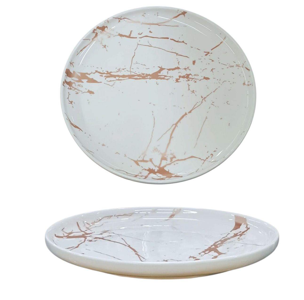 PIATTO DESSERT IN PORCELLANA LINEA MARBLE WHITE DIAM. 20CM BIANCO EFFETTO MARMO