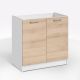 SOTTOLAVELLO ECO CM 80X46 H.82 BIANCO E ROVERE ARTISAN