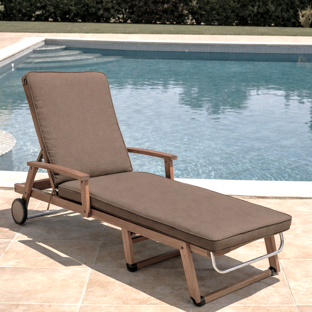 CUSCINO LETTINO DA ESTERNO CM 55X195 TORTORA