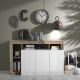 CREDENZA MOD. HAMBURG CM 146X42 H. 93 BIANCO LUCIDO E PERO