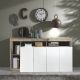 CREDENZA MOD. HAMBURG CM 184X42 H. 93 BIANCO LUCIDO E PERO