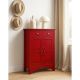 CREDENZA IN LEGNO MASSELLO CM 85X37 H. 115 ROSSO LACCATO