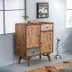 CREDENZA MOD. HEXA-04 CM 87X38 H.95 IN LEGNO DI MANGO TINTA STONE E BICOLORE