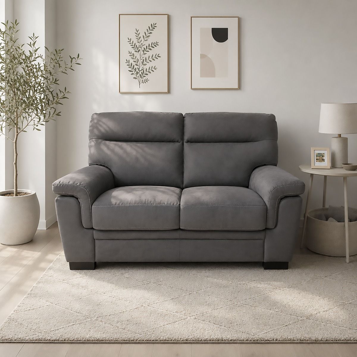 DIVANO 2 POSTI MOD. FLAVIA IN TESSUTO NABUCCO DARK GREY