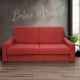DIVANO LETTO MAXI MOD. CITY CM 215 IN TESSUTO CILIEGIA CON RETE ELETTROSALDATA