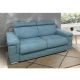 DIVANO LETTO MOD. IRIS CM 220 IN TESSUTO ACQUAMARINA CON RETE ELETTROSALDATA