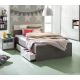 LETTO 1 PIAZZA E 1/2 CON GIROLETTO MOD. MIPIACE CEMENTO E BIANCO LUCIDO